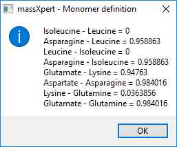 Monomer mass differences