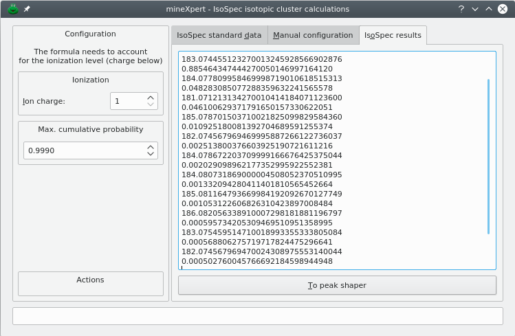 Results from the isotopic cluster calculation